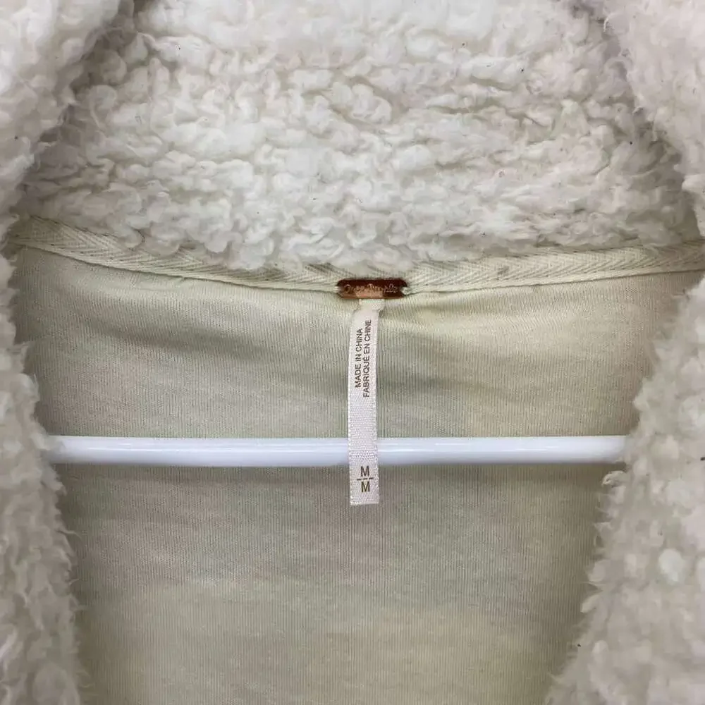 Rare Free People Selma Cardi Color Block Sherpa Cardigan Sz M